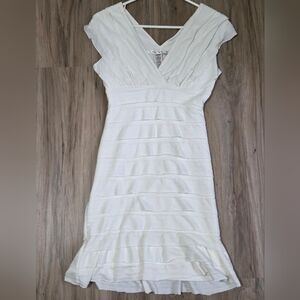 Max Studio NWT White Ruffle Midi Dress